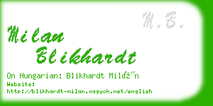 milan blikhardt business card